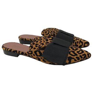 Summit By White Mountain Womens Kieran Mules Shoes Brown Leopard Print Leather 6